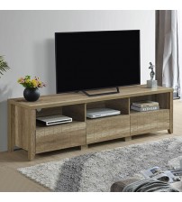 Cielo Natural Wood Like MDF TV Cabinet with 3 Drawers  and Wooden Leg